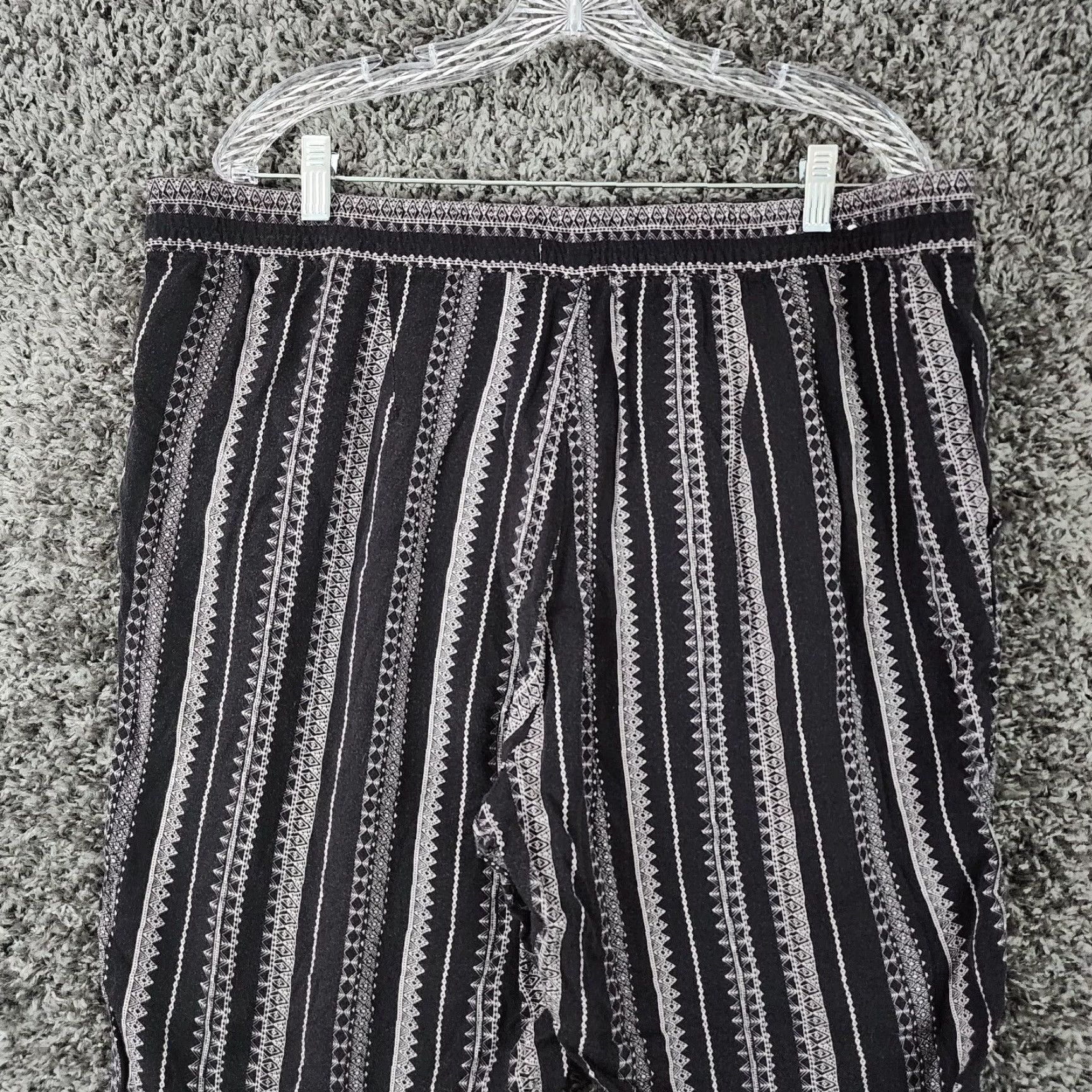 Jessica Simpson JESSICA SIMPSON Harem Pants Womens Black White Loose XL 100% Viscose Size 40" / US 18 - 6 Thumbnail