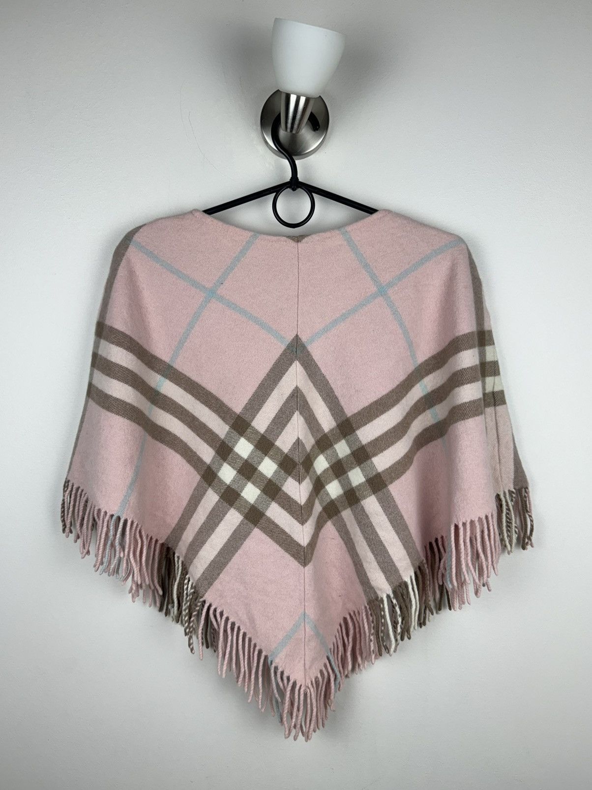 Burberry × Vintage Wool pink poncho Burberry 90s original rare luxury item Size ONE SIZE - 2 Thumbnail