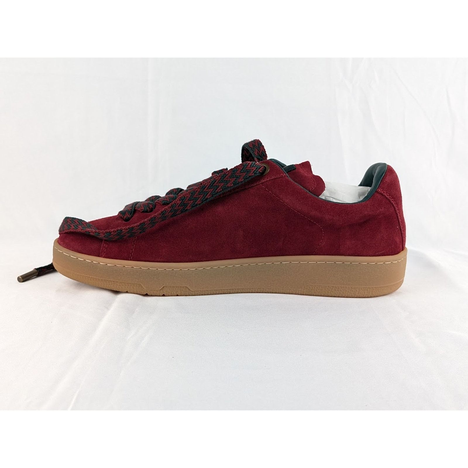 Lanvin o1rshd1 Lite Curb Low-Top Sneakers in Burgundy & Dark Green Size US 9 / EU 42 - 2 Thumbnail