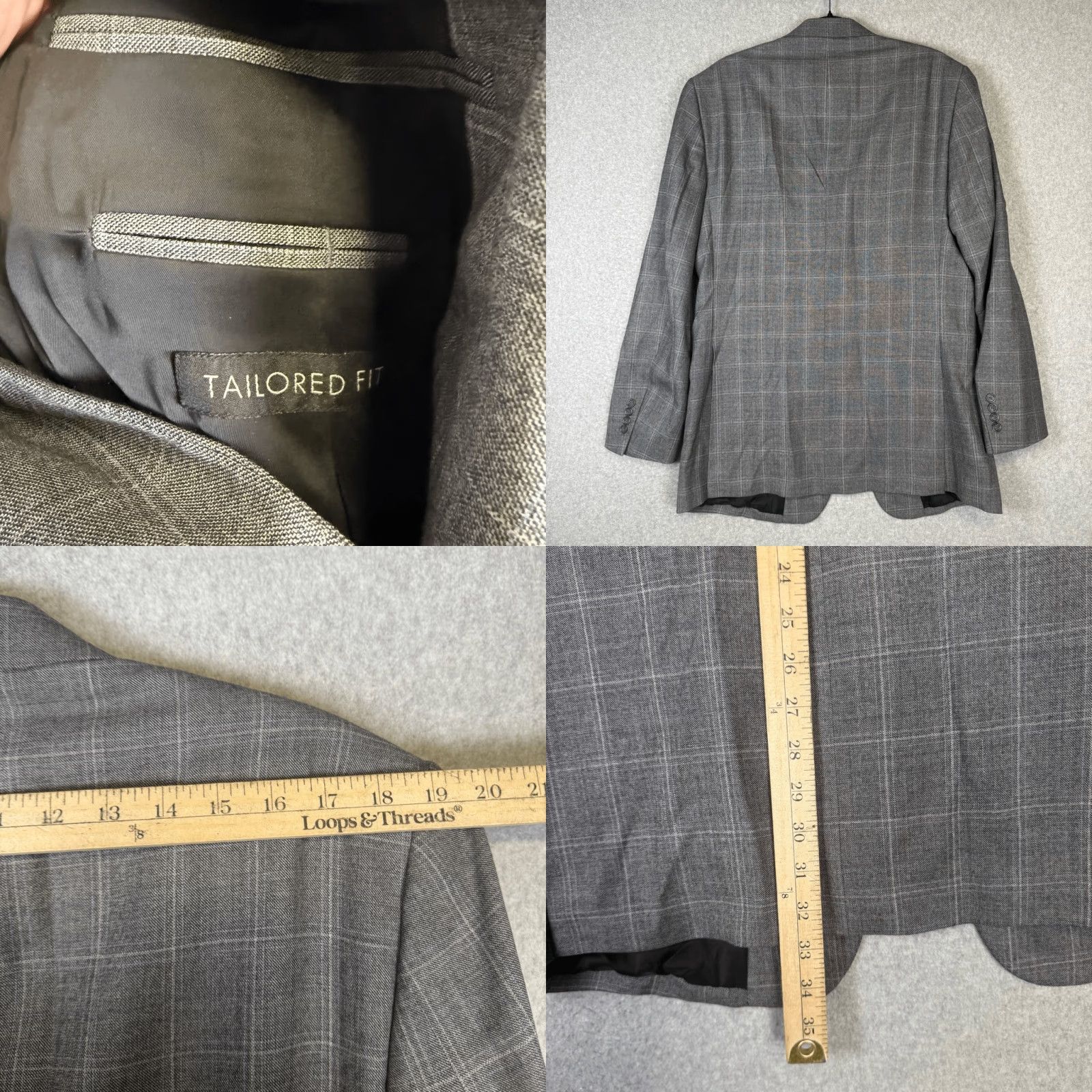 Jos. A. Bank Jos. A Banks Men's 41L Wool Tailored Fit Suit Jacket Coat Gray Jacket Men Wool Suit Jacket Gray 41L Mens Size 42R - 8 Thumbnail