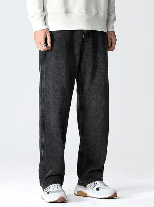 Japanese Brand Loose washed men's distressed wide-leg straight jeans Size US 32 / EU 48 - 2 Thumbnail