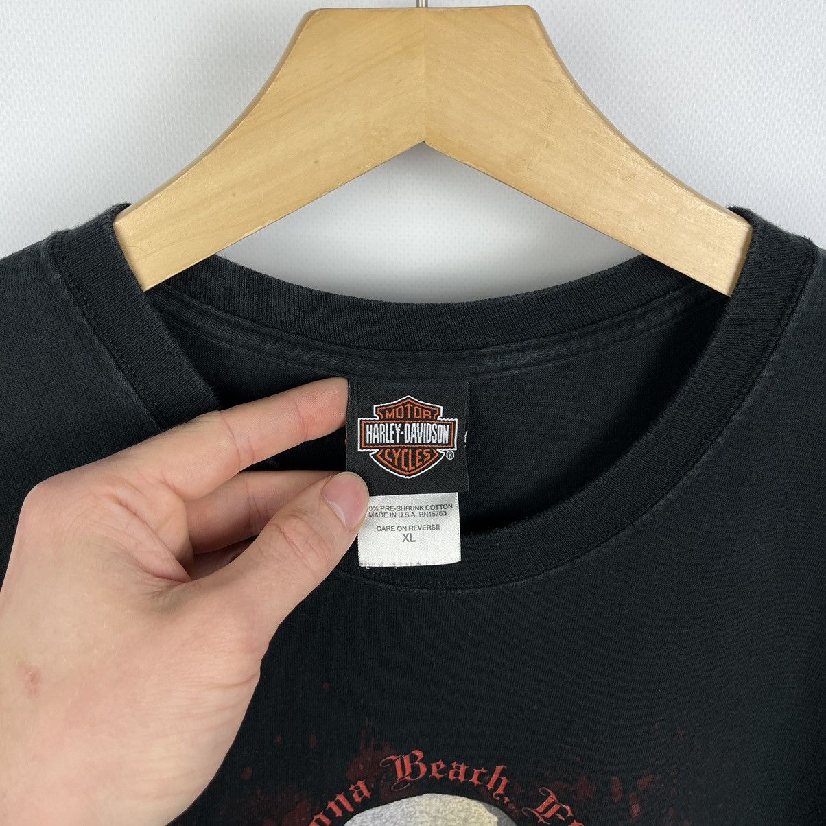 Harley Davidson Vintage Harley Davidson Orlando Skulls Big Logo T Shirt 00’s Size US XL / EU 56 / 4 - 7 Thumbnail