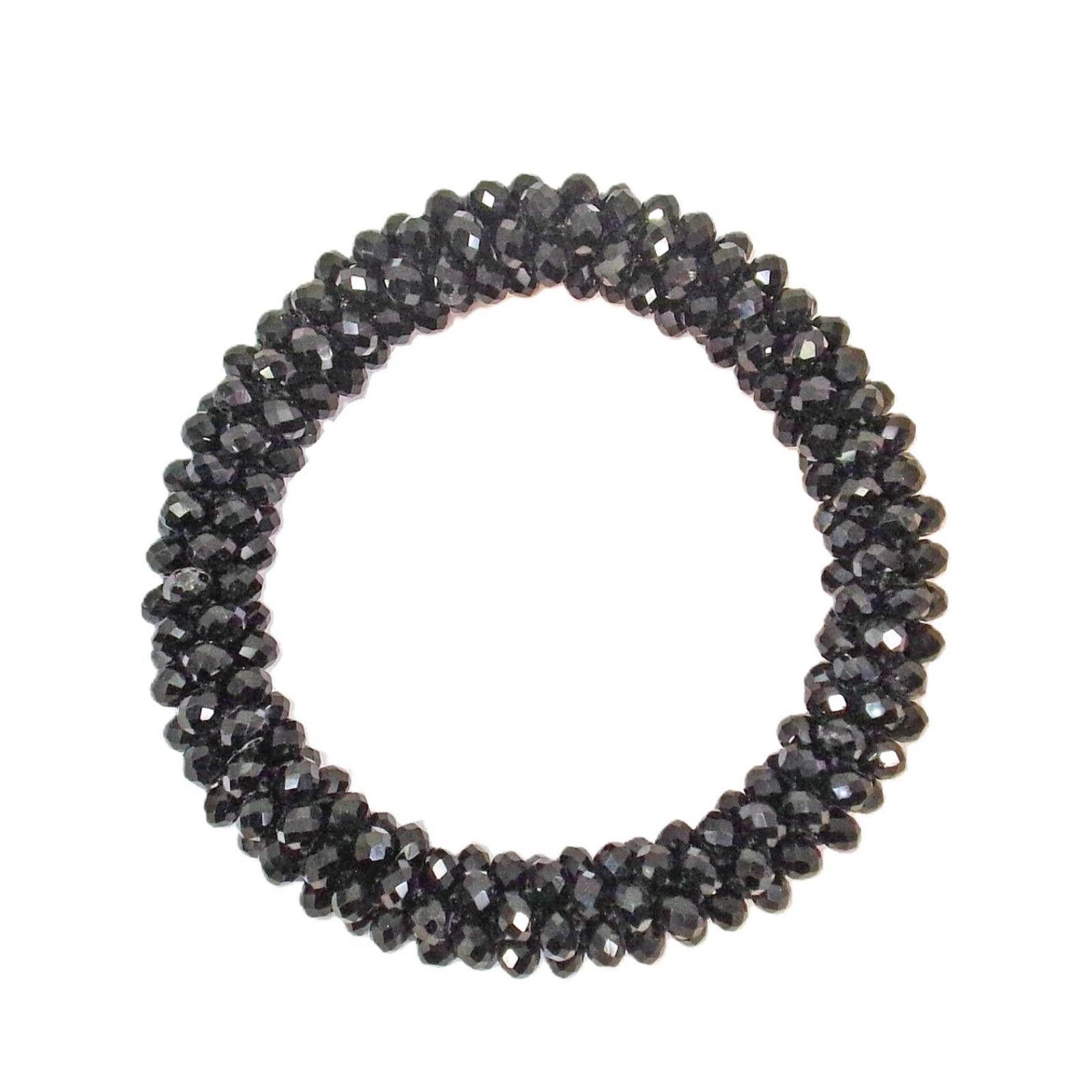 Macys Macy's Beaded Crystal Stretch Bracelet - Black Size ONE SIZE - 1 Thumbnail