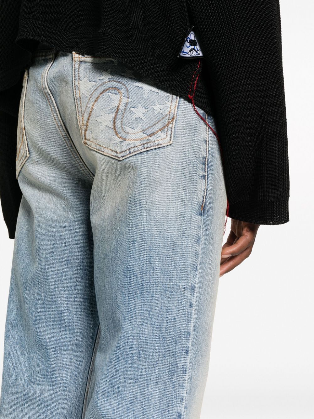 ERL o1mle0924 Patchwork Stars Flared Jeans in Light Blue Size US 30 / EU 46 - 3 Thumbnail