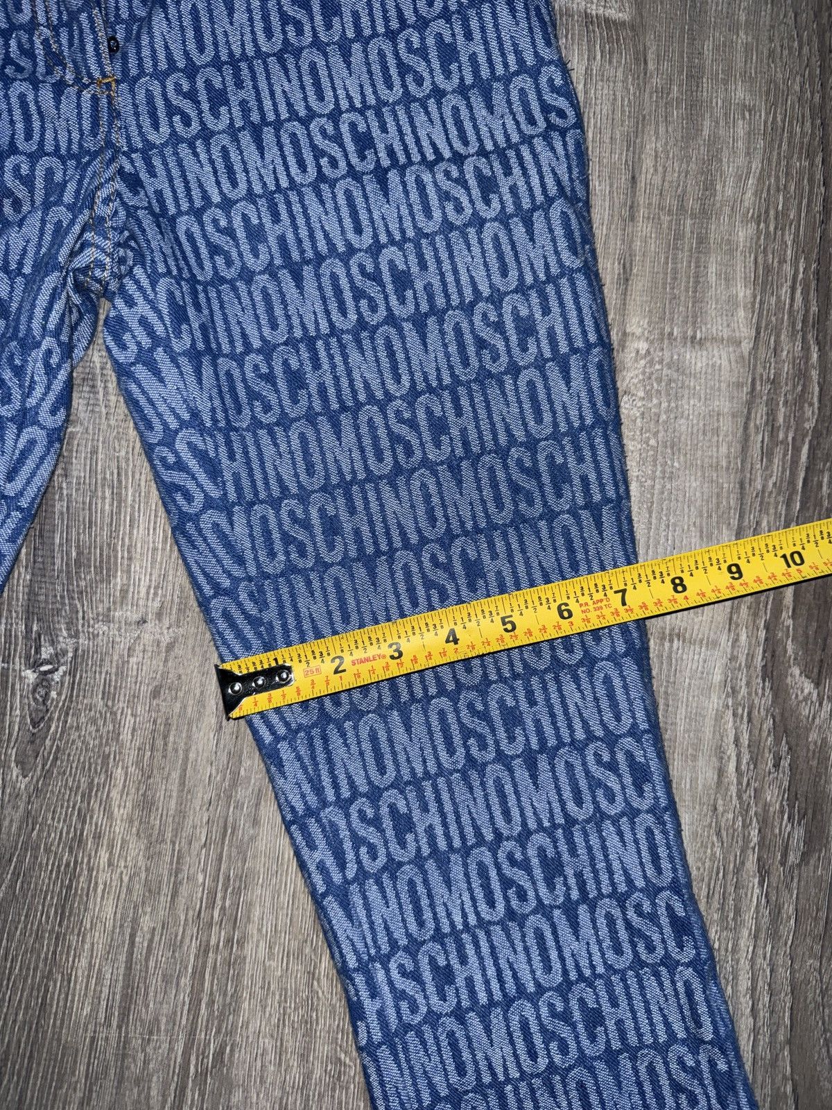 Moschino MOSCHINO Logo Jacquard Mid Rise Straight Jeans Size 24" / US 00 / IT 34 - 10 Thumbnail