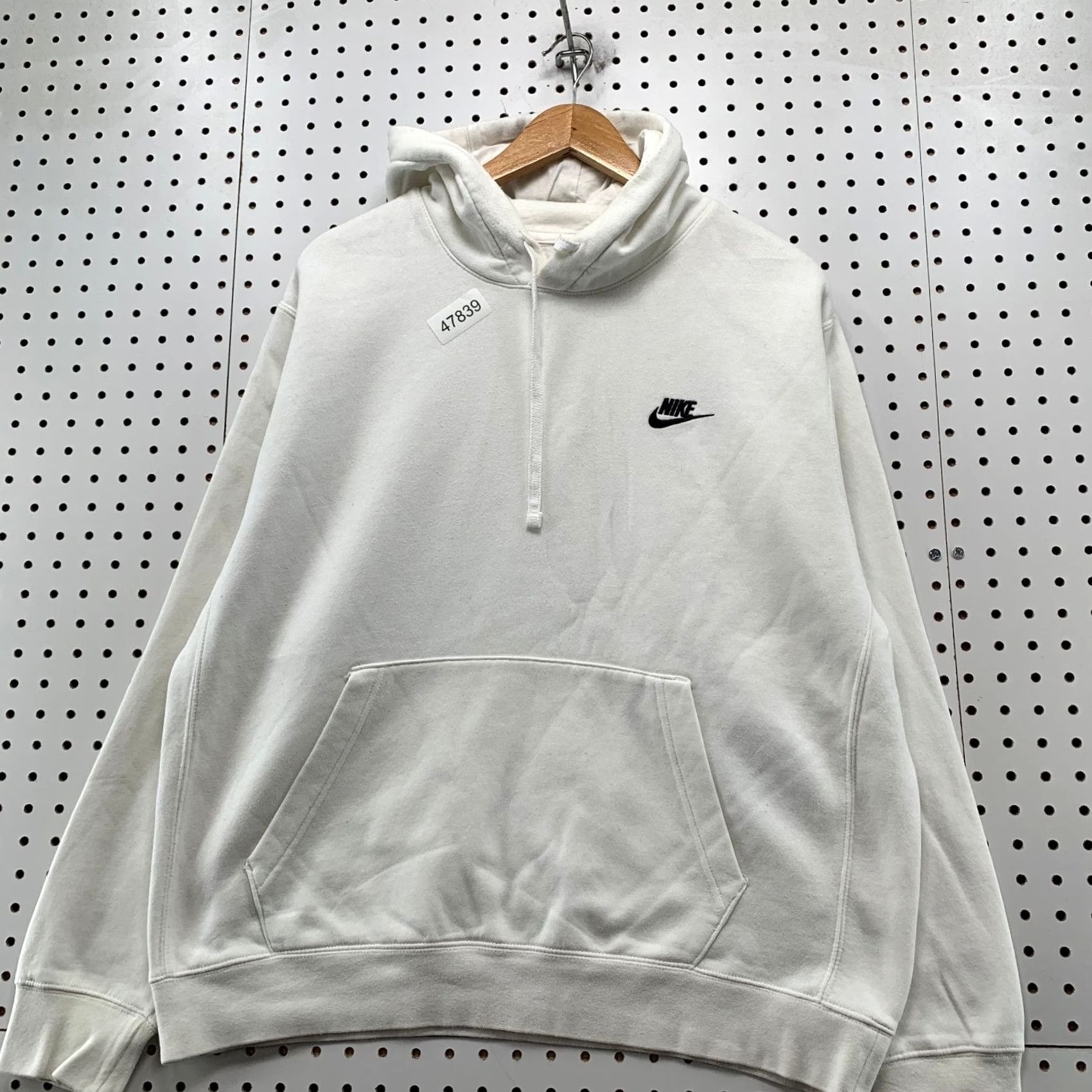 Nike Nike Essential Hoodie Sweatshirt Mens Large White Fleece Hooded Swoosh Pullover Size US L / EU 52-54 / 3 - 4 Thumbnail