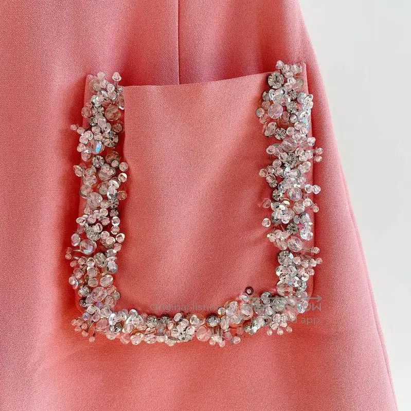Miu Miu Miu Miu Pink A-Line Skirt with Embellished Pockets . Size 23" - 3 Thumbnail