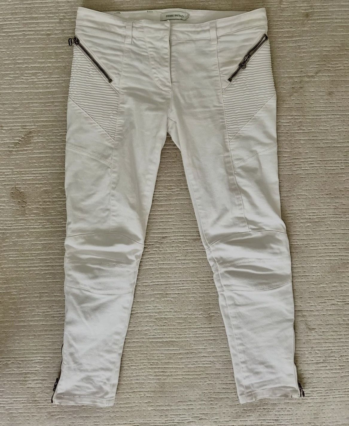Pierre Balmain Pierre white biker jeans Size US 26 / EU 42 - 3 Thumbnail