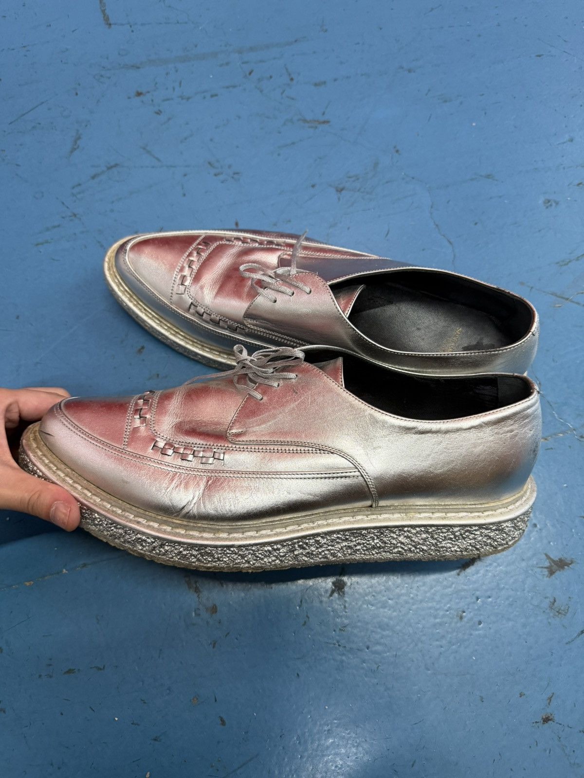 Saint Laurent Paris SAINT LAURENT SILVER CREEPER Size US 12 / EU 45 - 4 Thumbnail