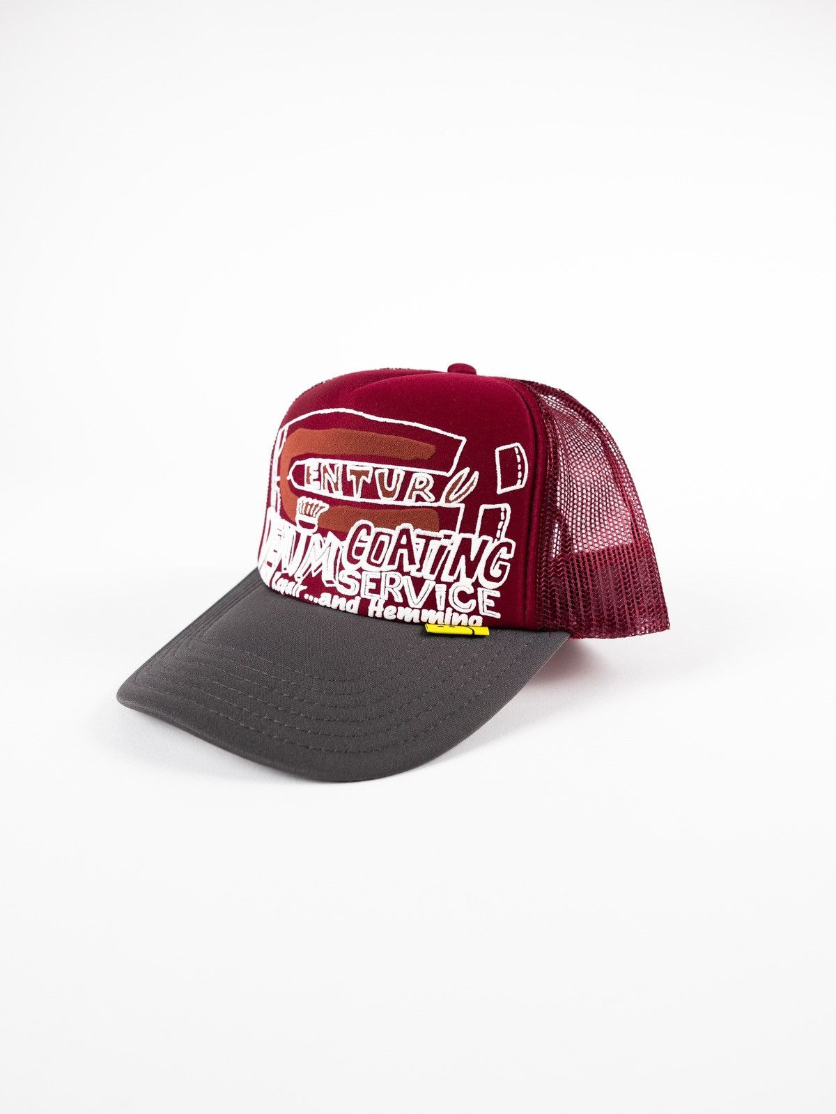 image of Kapital Denim Coating Service Trucker Hat in Red, Men's