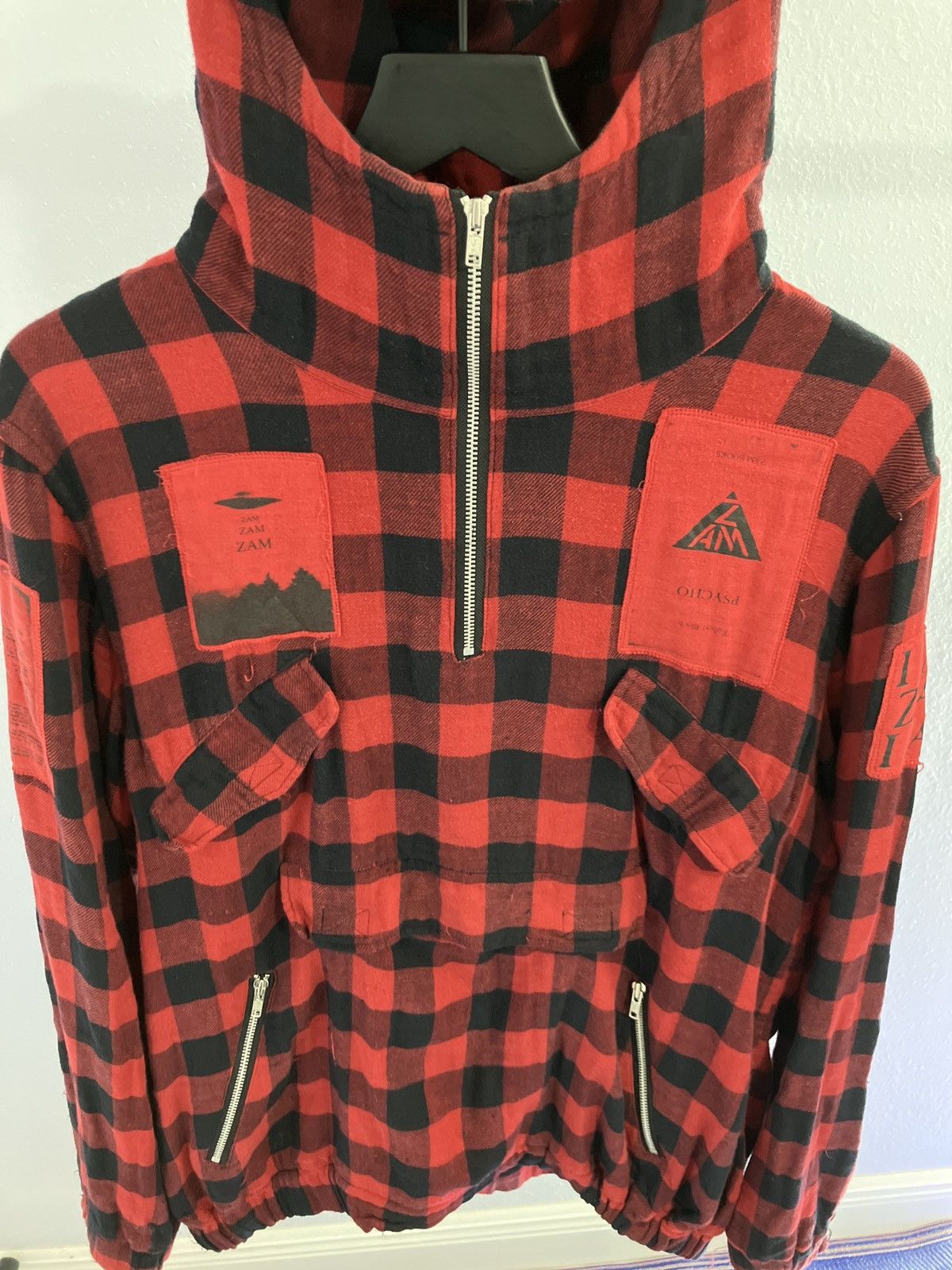 Undercover SS2006 Zamiang patch flannel hooded anorak Size US L / EU 52-54 / 3 - 2 Thumbnail