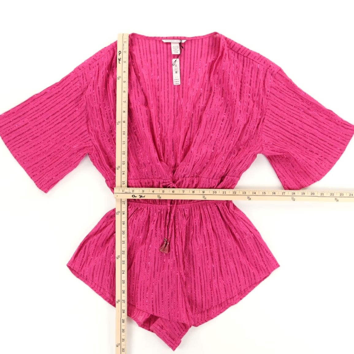 Victoria's Secret VINTAGE Victoria's Secret Lace Sheer Robe Solid V-Neck Tank Top Pink Women's S Size ONE SIZE - 3 Thumbnail