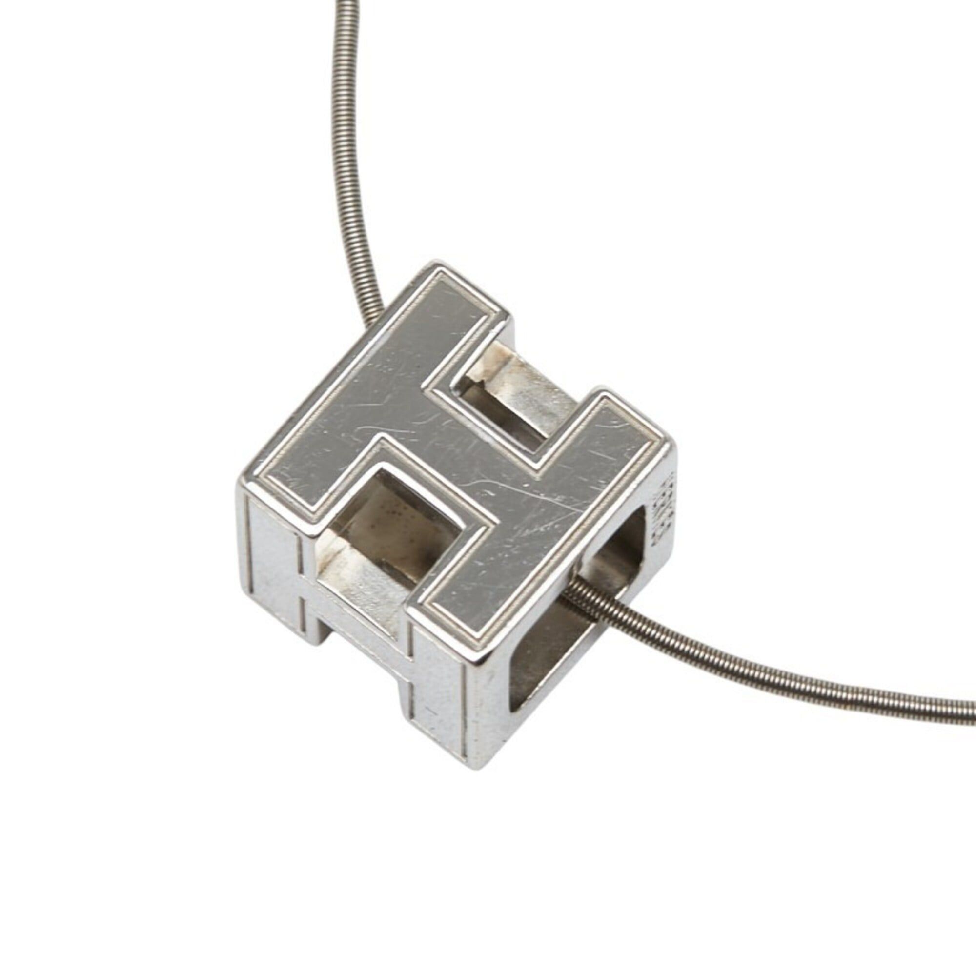 Hermes Hermes Cage d'H H-Cube Necklace, Silver Metal, Women's Size ONE SIZE - 1 Thumbnail