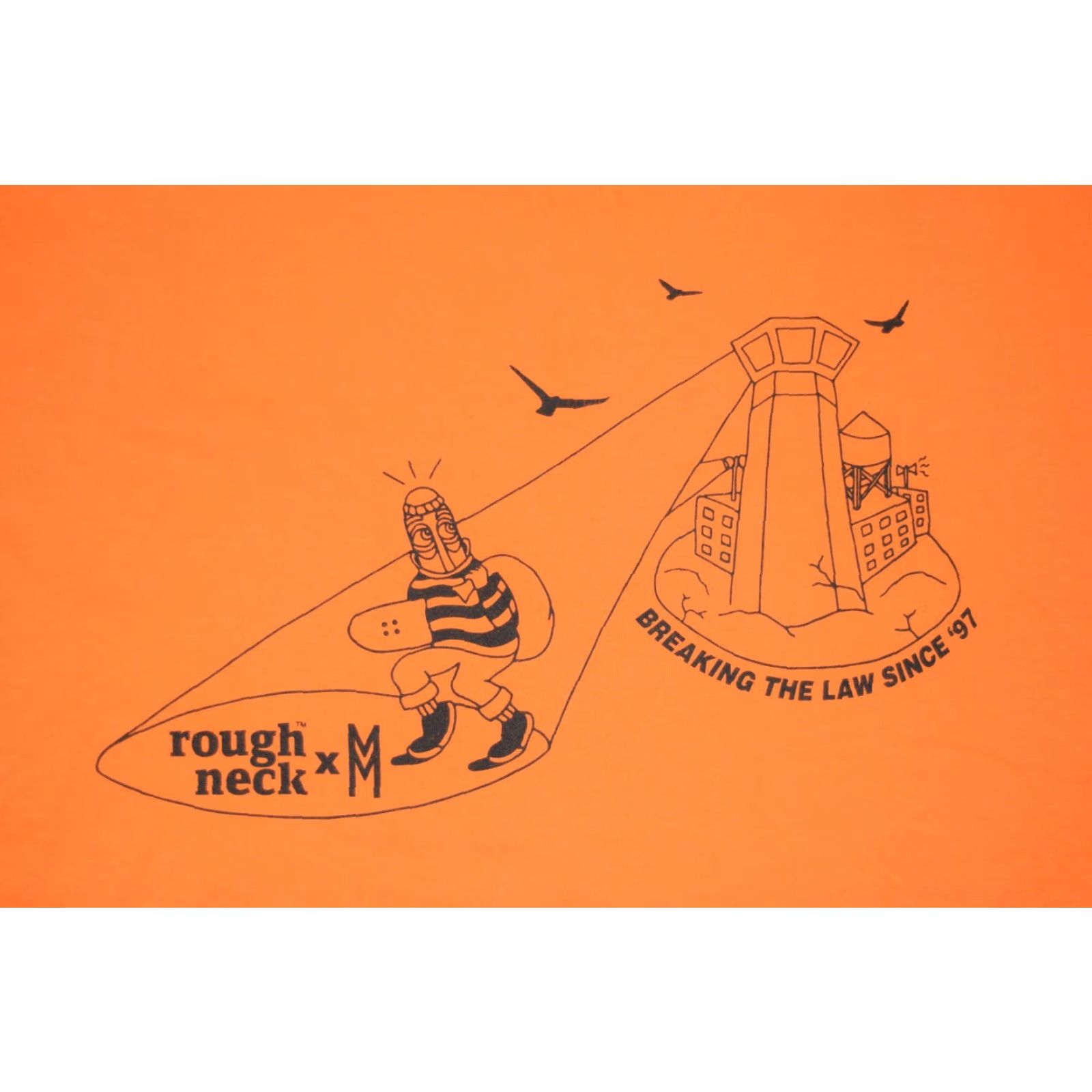 Vintage VINTAGE Roughneck Hardware x Mueller Studios Skate Shirt Mens M Orange 2000s 90s Collaboration Logo Graphic Shirt Streetwear Size US M / EU 48-50 / 2 - 2 Thumbnail