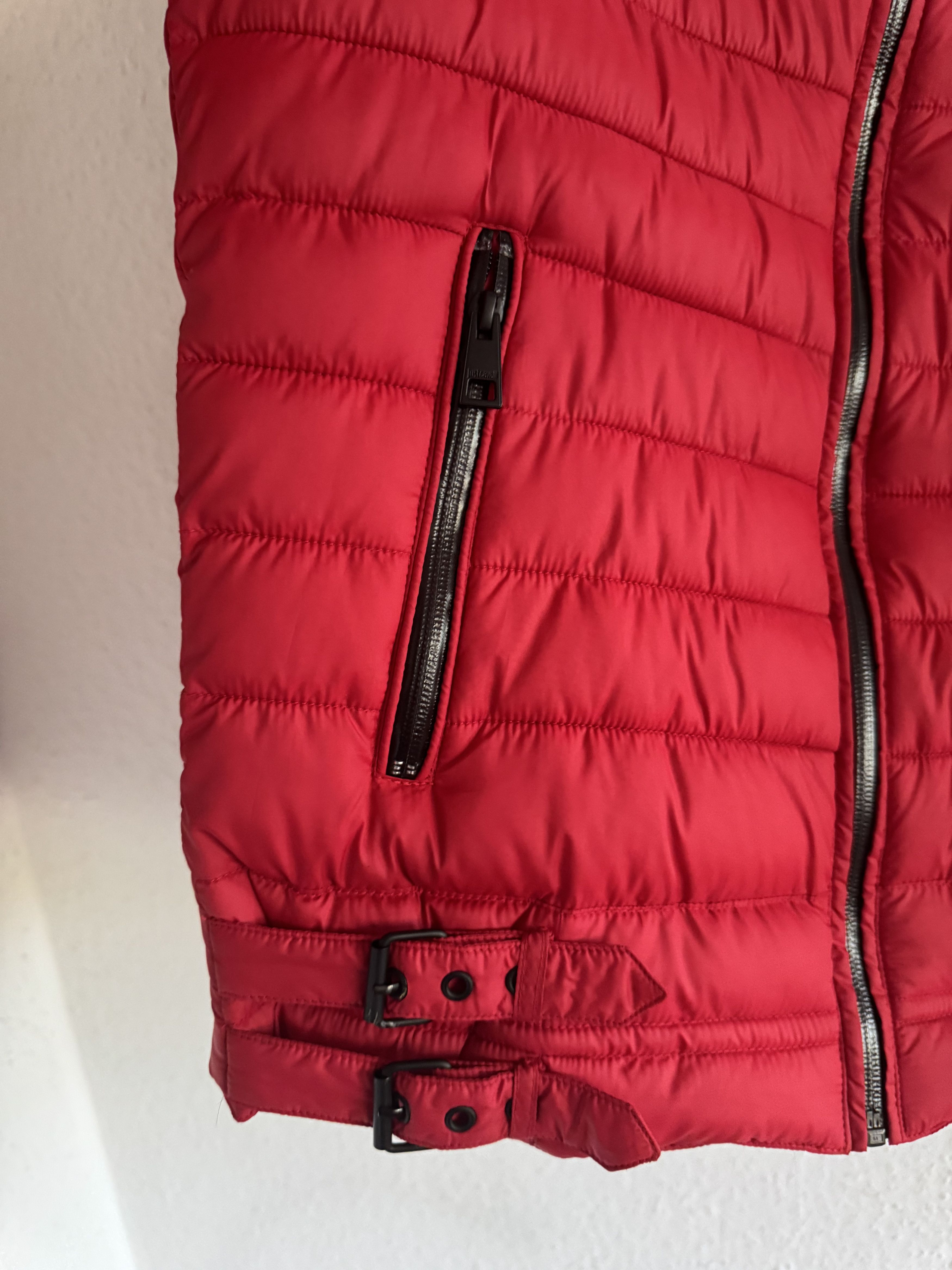 Just Cavalli Quilted Biker Down Jacket With Leather Shoulders Size US M / EU 48-50 / 2 - 3 Thumbnail
