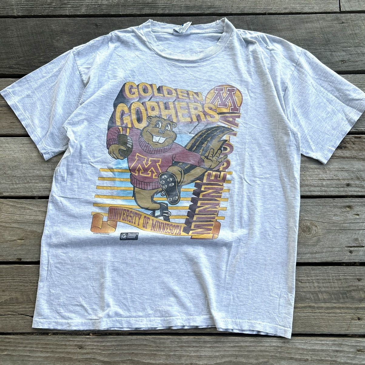 Vintage Vintage 90s Faded Minnesota Golden Gophers Mascot T Shirt Size US XL / EU 56 / 4 - 1 Thumbnail