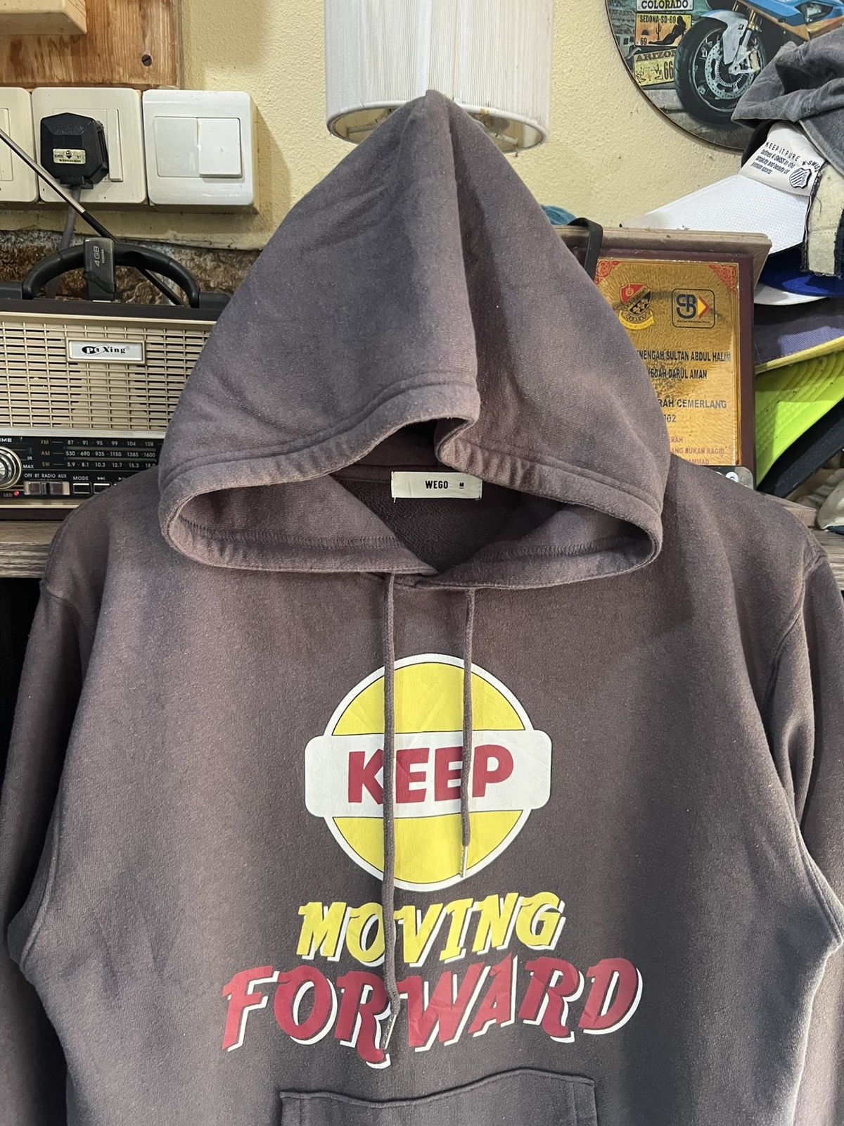 Japanese Brand 🔥Wego Keep Moving Forward Drawstring Hoodie Size US M / EU 48-50 / 2 - 3 Thumbnail