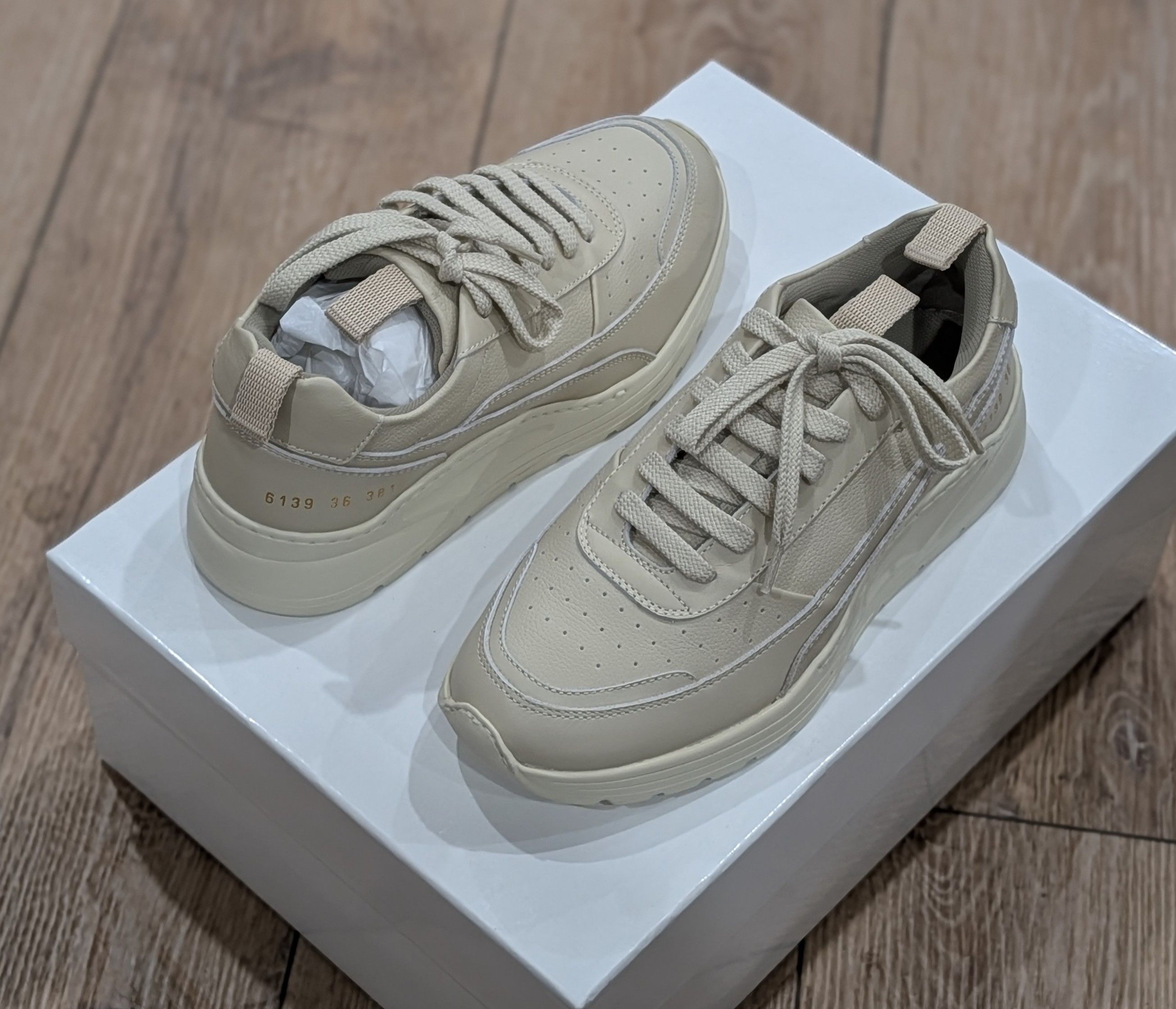 Common Projects Common Projects "Track 90" Leather Sneakers Clay 36 US 6 Size US 6 / IT 36 - 1 Thumbnail