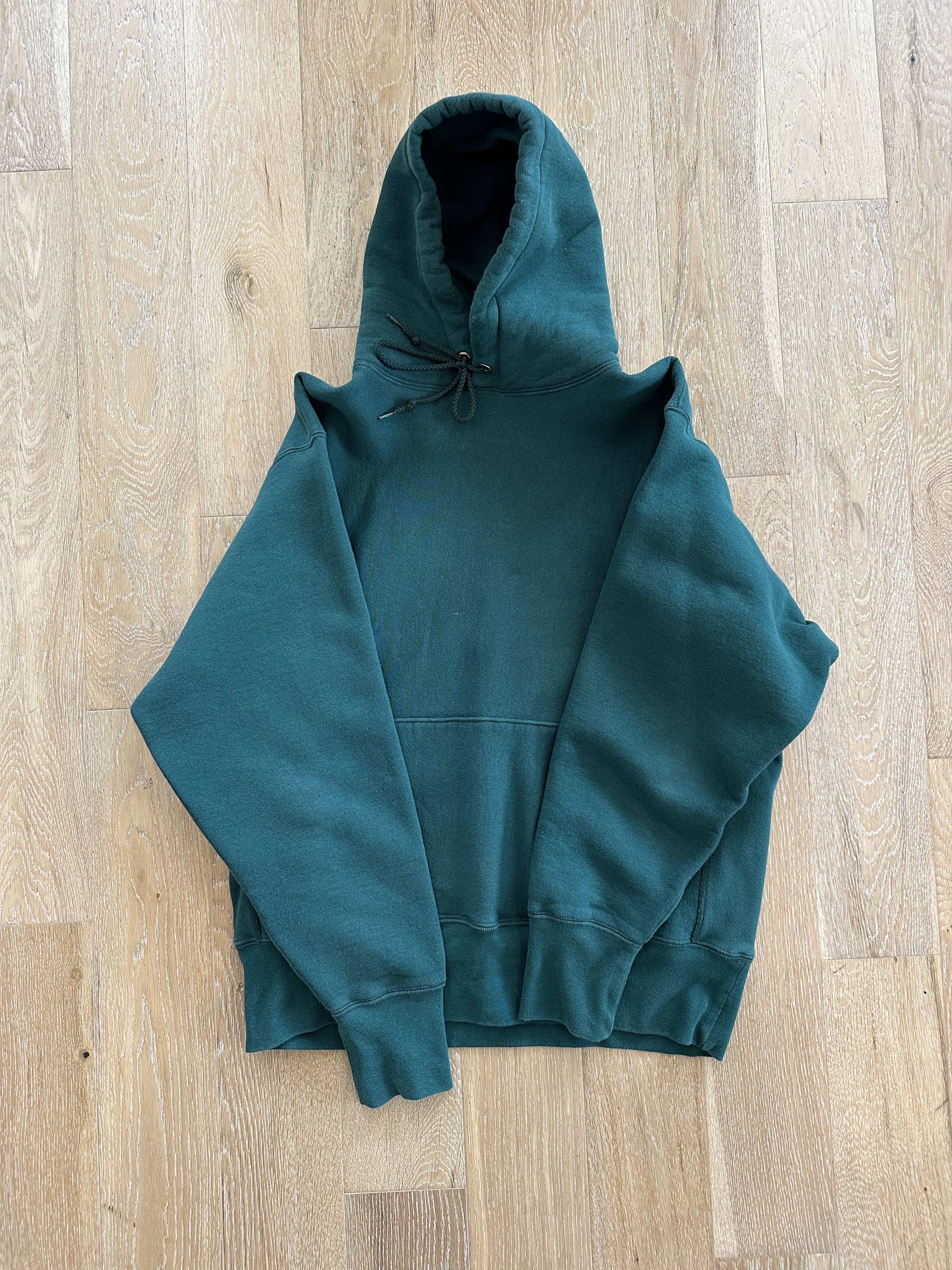 image of Camber 232 Cross-Knit Heavyweight Hooded Pullover Sweatshirt in Dark Green, Men's (Size Large)