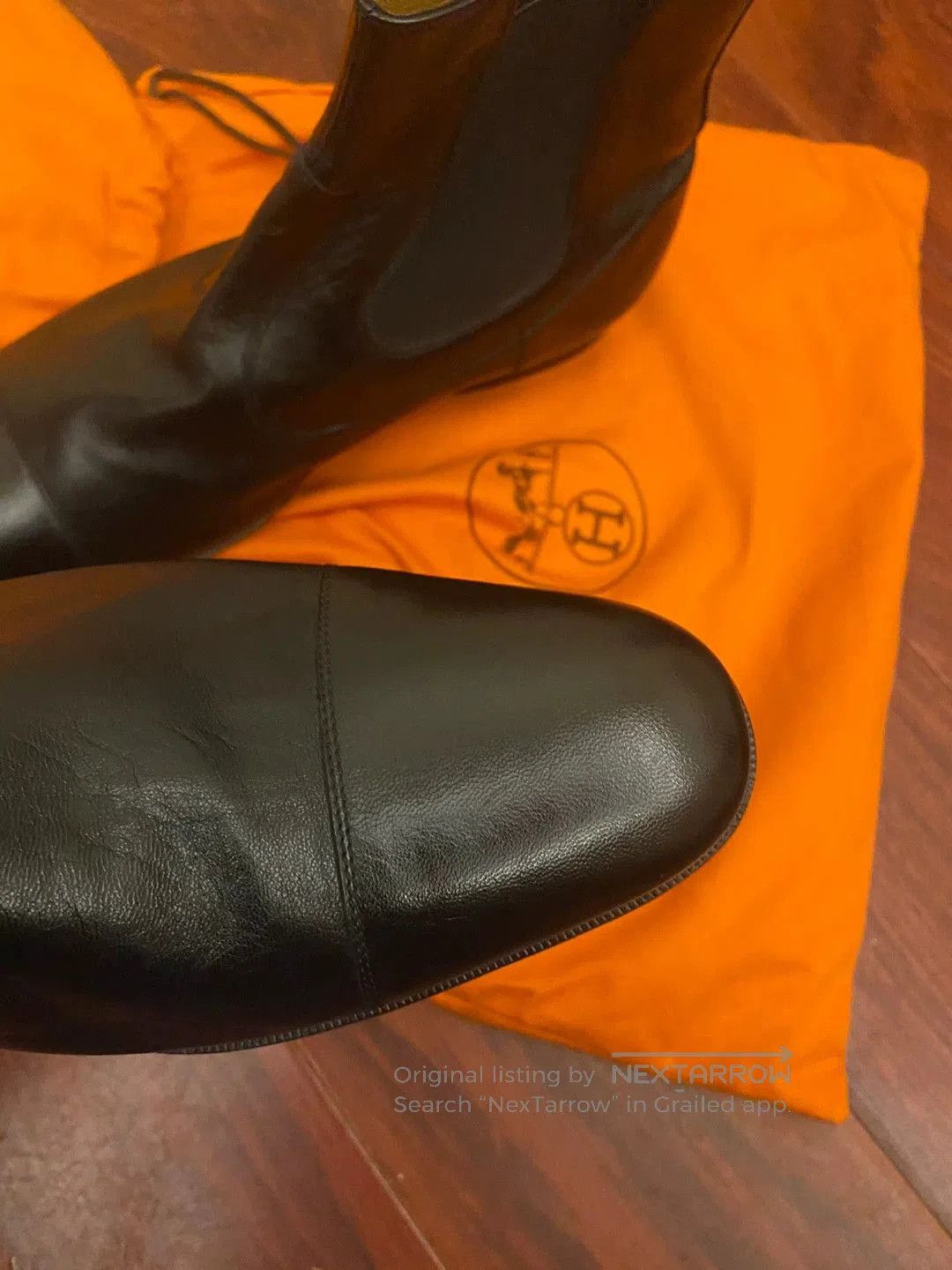 Hermes hermes chelsea leather boots in black. Size US 10.5 / EU 43-44 - 2 Thumbnail