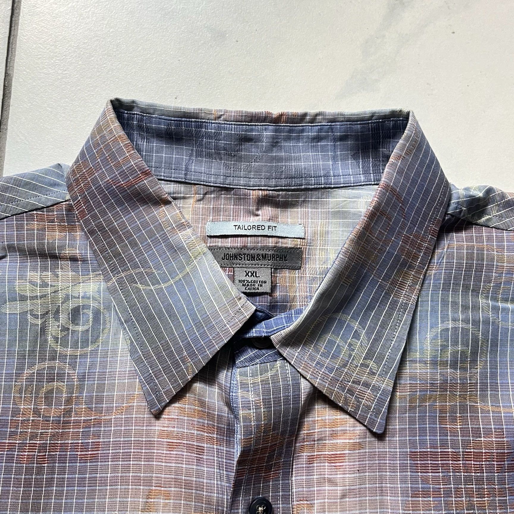 Johnston & Murphy Johnston & Murphy Shirt 2XL Multicolor Cotton Button-Up Mens Tailored Regular Fit Spring Fall Summer Winter Casual Size US XXL / EU 58 / 5 - 3 Thumbnail