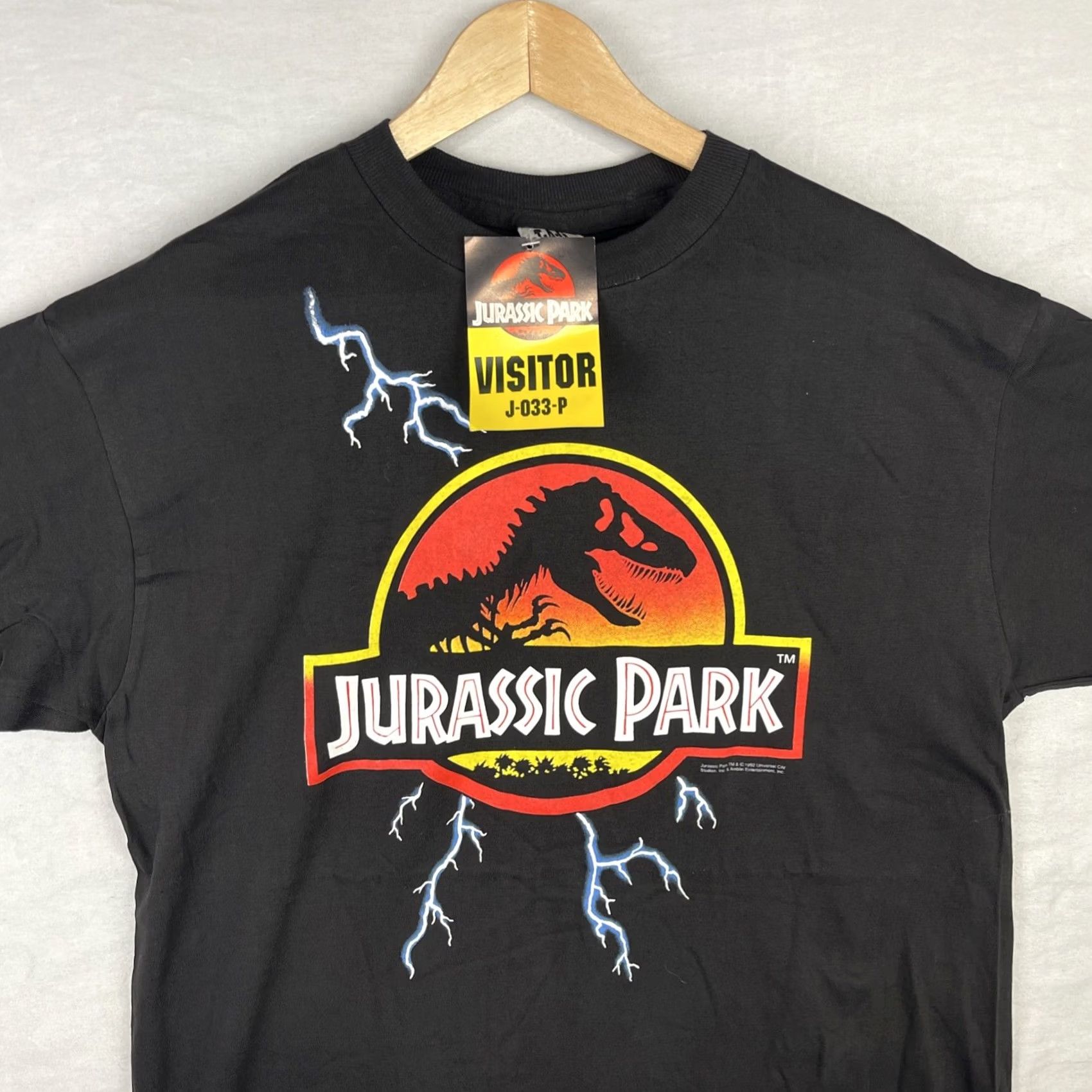 Vintage VINTAGE Jurassic Park Shirt Mens XL Black Lighting T Rex Movie Promo 90s Tee Size US XL / EU 56 / 4 - 3 Thumbnail