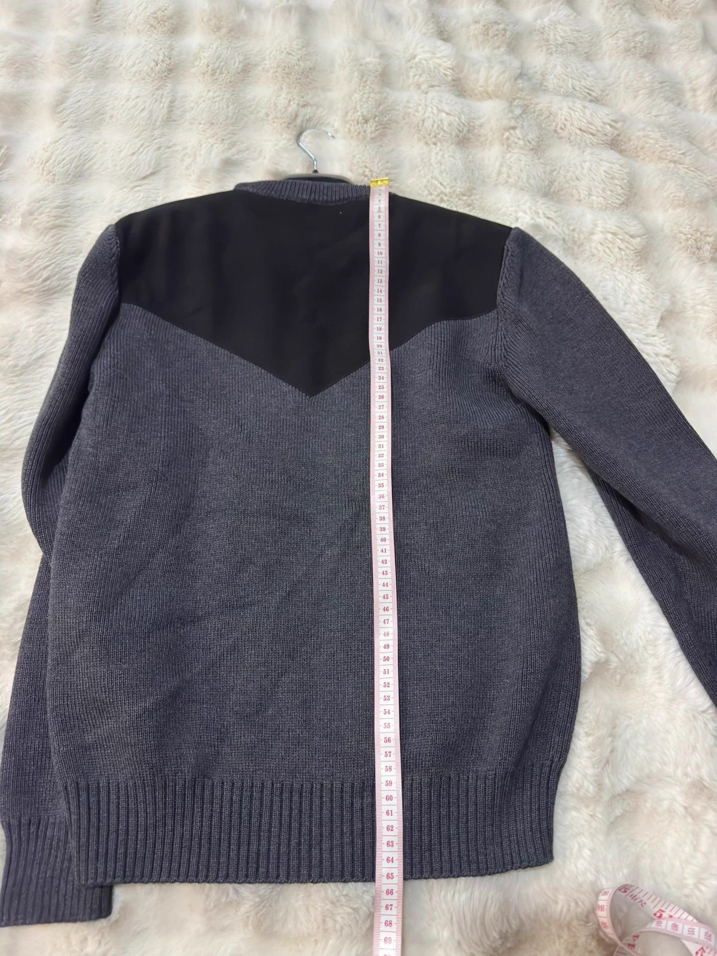Saint Laurent Paris Saint Laurent Hedi men's gray sheepskin paneled knit M NWT Size US M / EU 48-50 / 2 - 7 Thumbnail