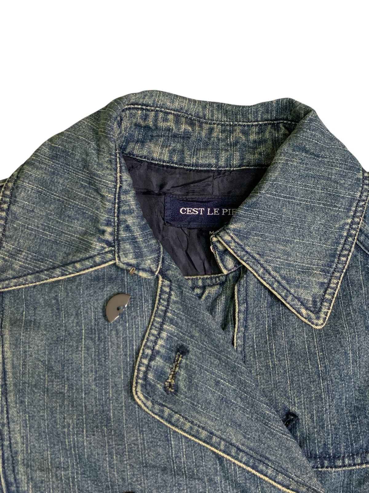 Japanese Brand Rare Design Vintage Cest Le Pied Denim Trench Coat Size M / US 6-8 / IT 42-44 - 7 Thumbnail