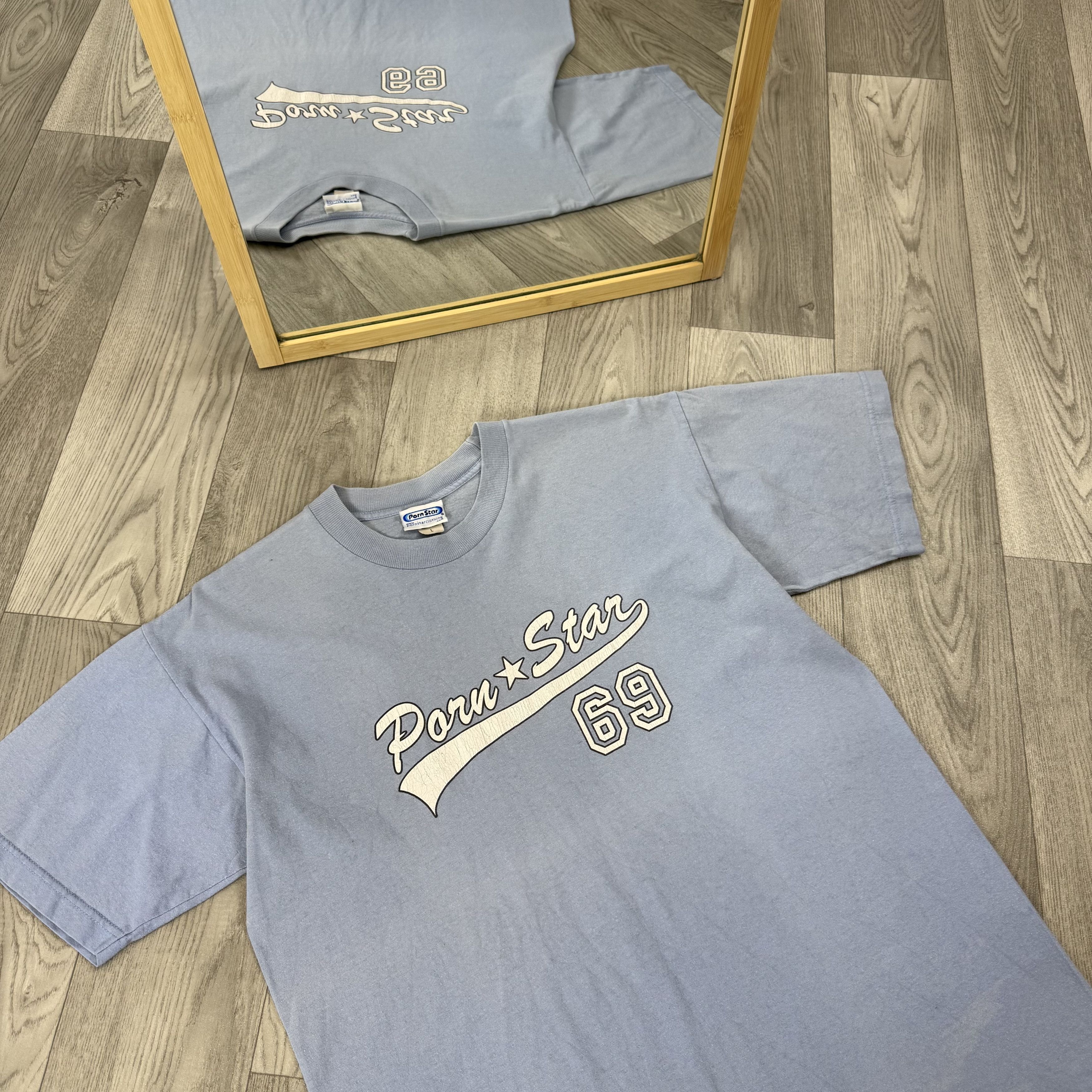 Hook-Ups Vintage Porn Star 69 Rare Graphic Blue Pornstar Tee Shirt Size US L / EU 52-54 / 3 - 9 Thumbnail