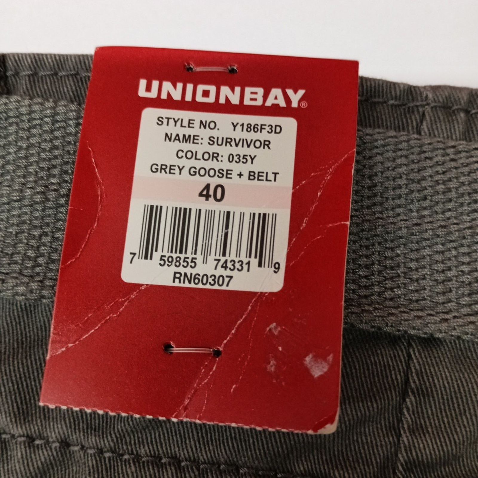 UNIONBAY Unionbay Men's Survivor Cargo Shorts Size 40 Gray + Belt Size US 40 / EU 56 - 5 Thumbnail