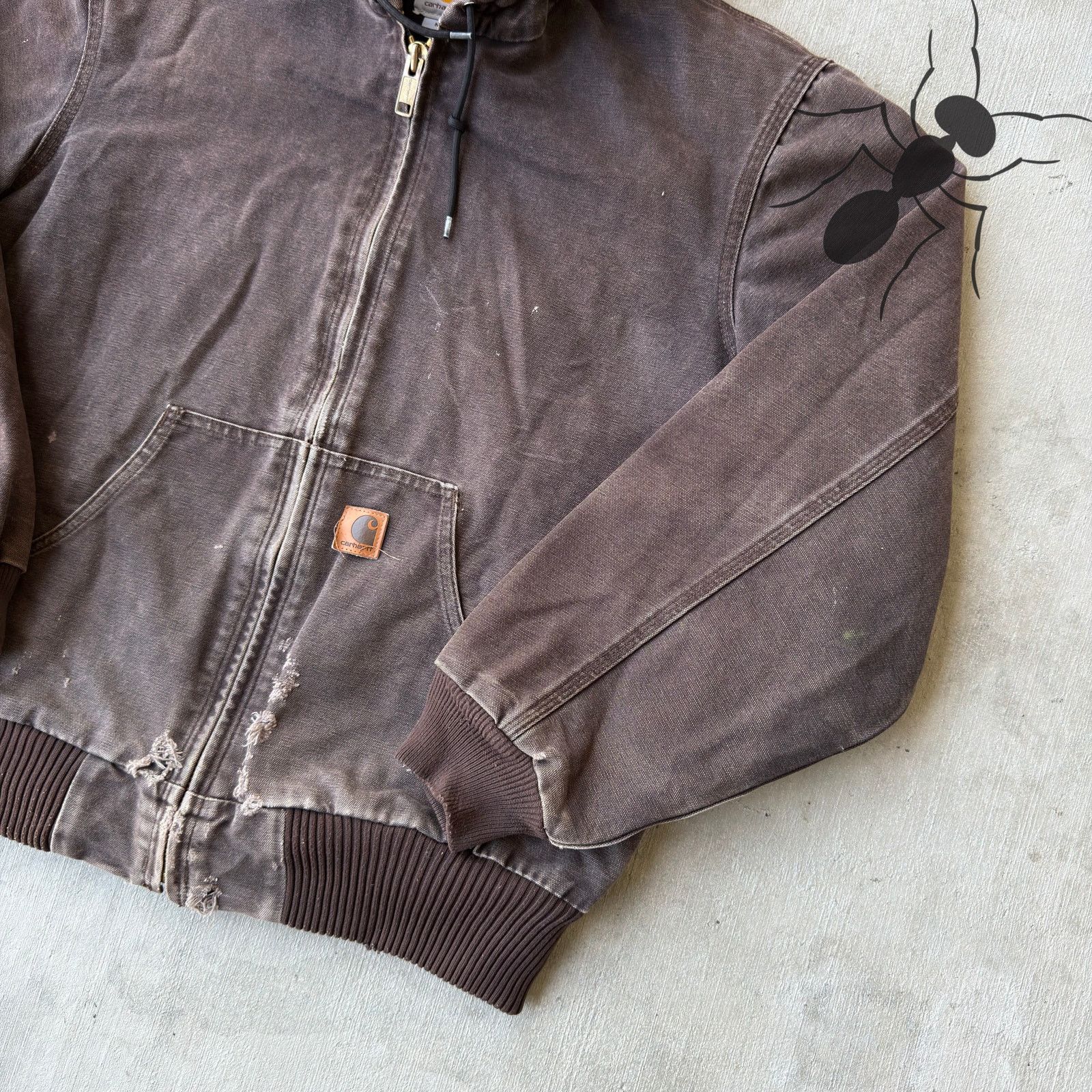 Carhartt × Vintage Carhartt J130 DKB brown hooded work wear jacket Size US M / EU 48-50 / 2 - 4 Thumbnail