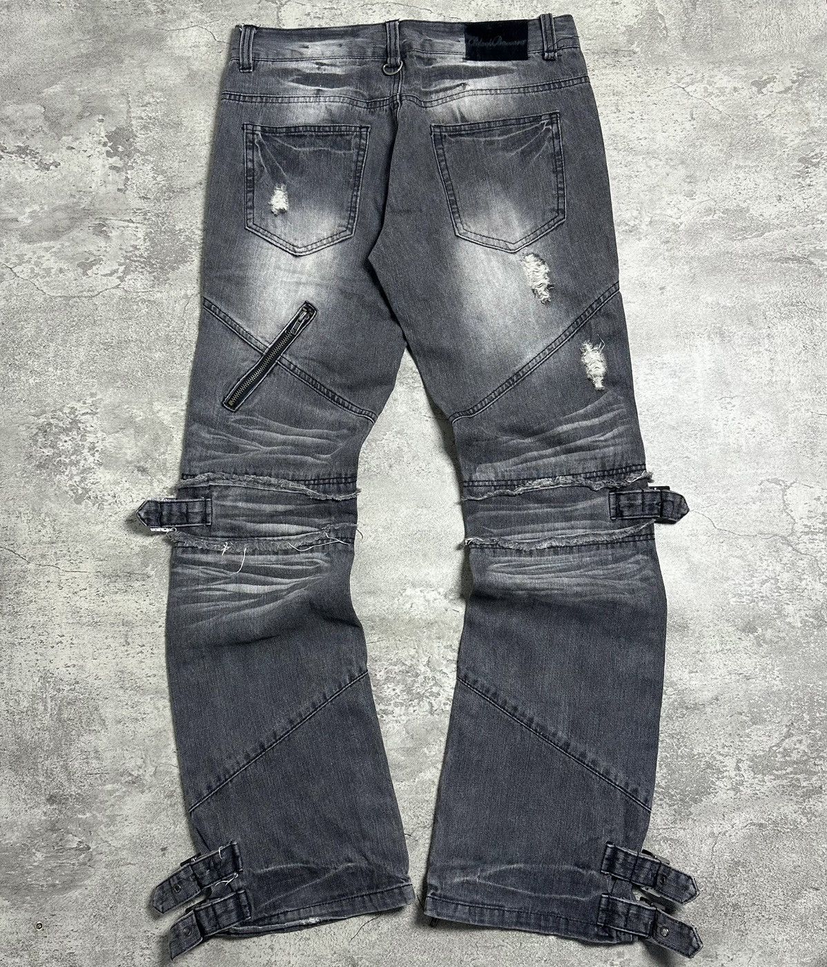 Japanese Brand Black Baccara Distressed Flared Bondage Pants Size US 32 / EU 48 - 4 Thumbnail