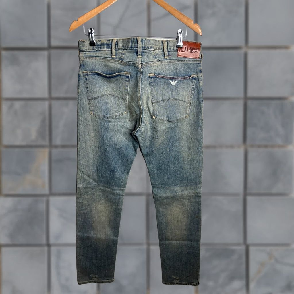 Vintage VINTAGE Armani Jeans Jeans Mens Blue Regular Straight Stretch Denim Trousers W31 L34 4197 Size US 31 - 1 Thumbnail