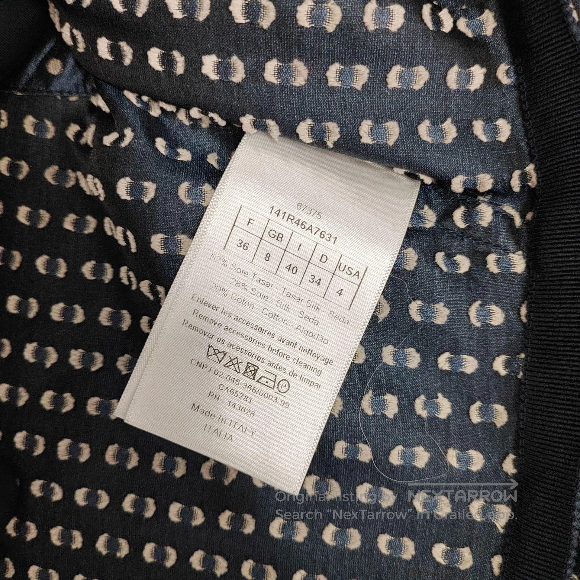 Dior Dior Dark Blue Polka Dot Silk Dress. Size XS / US 0-2 / IT 36-38 - 5 Thumbnail