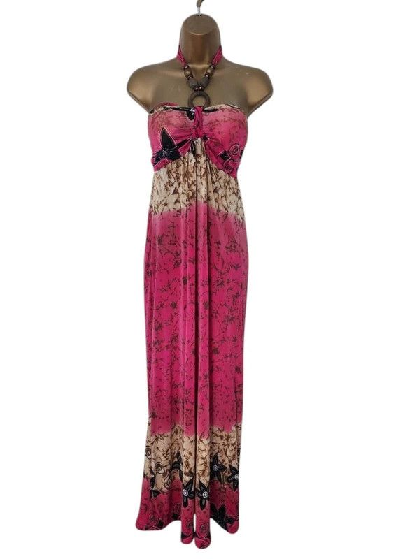 Vintage Halterneck maxi dress Size L / US 10 / IT 46 - 1 Thumbnail
