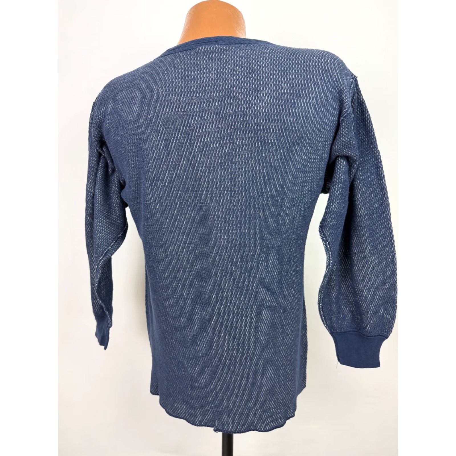 Vintage VINTAGE Morgan Mills Waffle-Knit Thermal Shirt Men XL Navy Outdoor Cold Weather Grunge Hipster Midweight Stretch T-Shirt Size US XL / EU 56 / 4 - 7 Thumbnail