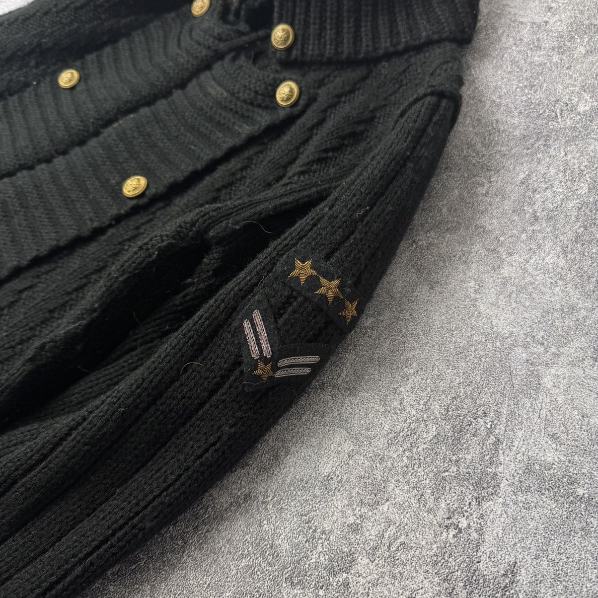 If Six Was Nine Napoleon Black Knitted Military Cardigan Gold Crest Buttons Size S / US 4 / IT 40 - 7 Thumbnail