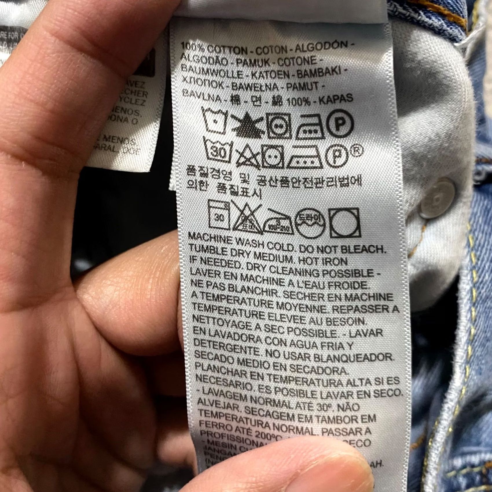 Levi's Levi's 505 Jeans Mens 36x29 Blue Denim Straight Medium Wash Regular Distressed 5-Pocket Design Cotton Denim Size US 36 / EU 52 - 4 Thumbnail