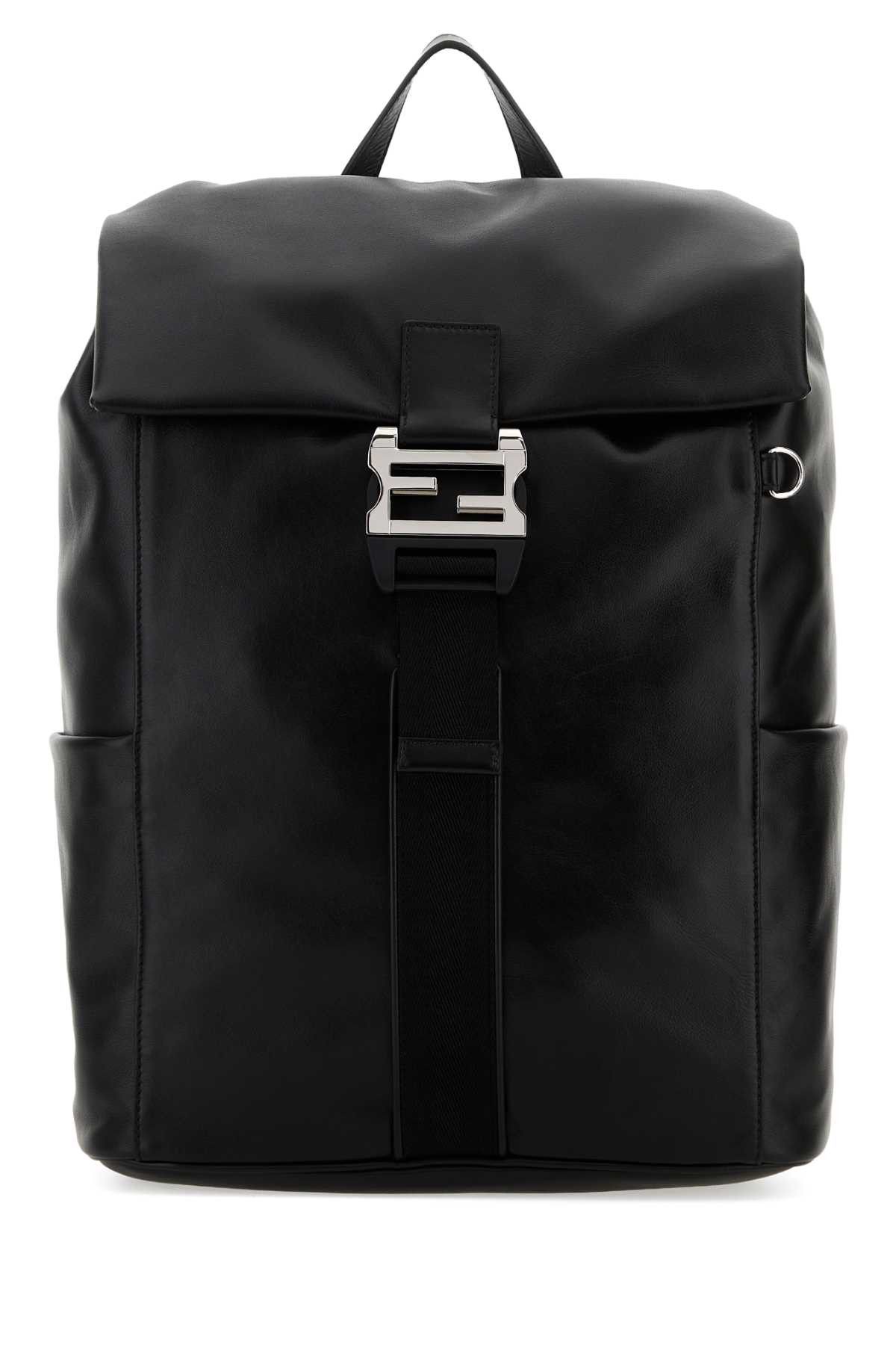 Fendi Black Leather Fendi Flux Backpack Size ONE SIZE - 1 Thumbnail