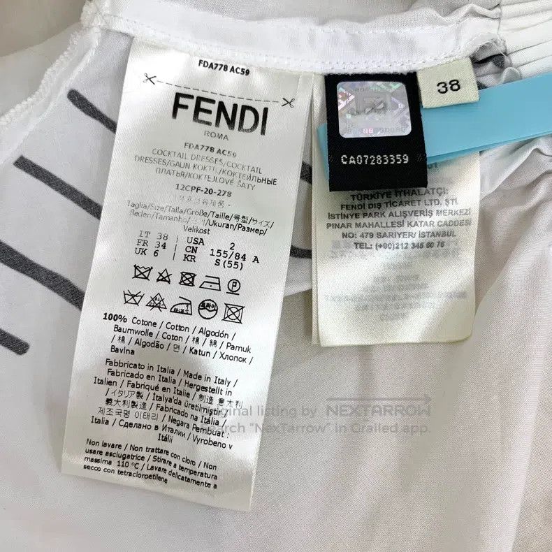 Fendi Fendi California Sky Sequence White Cartoon Print Cotton R Size 42" / US 20 - 6 Thumbnail