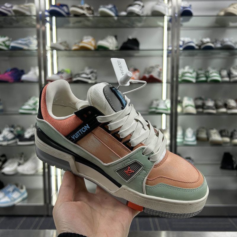 Louis Vuitton Louis Vuitton Trainer Low-Top Sneakers, Orange & Green - Size US 7 / EU 40 - 7 Thumbnail