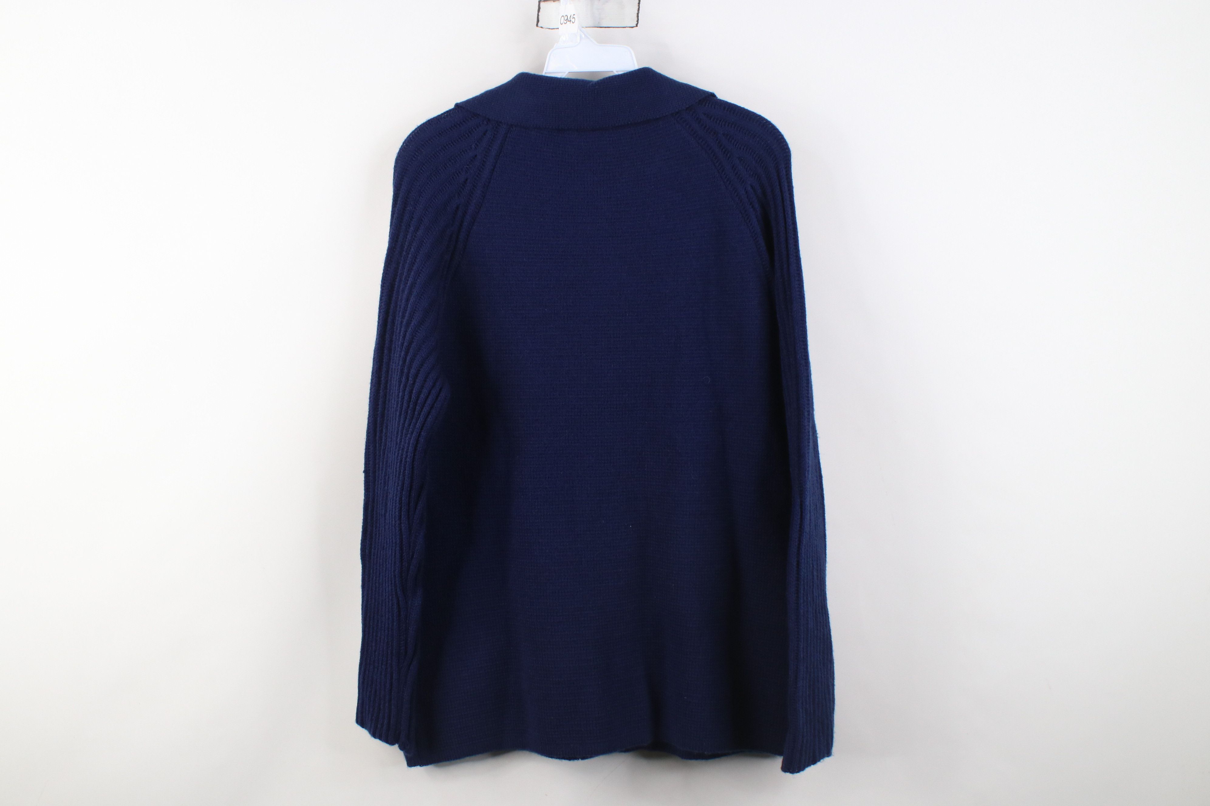 Vintage Vintage 70s Streetwear Ribbed Knit Collared Cardigan Sweater Size XS / US 0-2 / IT 36-38 - 9 Thumbnail