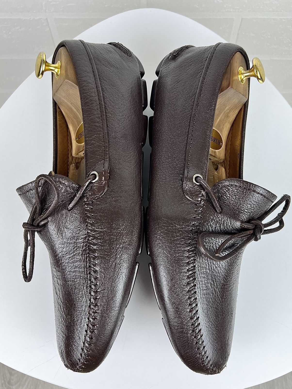 Prada PRADA MILANO Loafers Leather Drivers Mocassins Logo Brown Size US 10 / EU 43 - 10 Thumbnail
