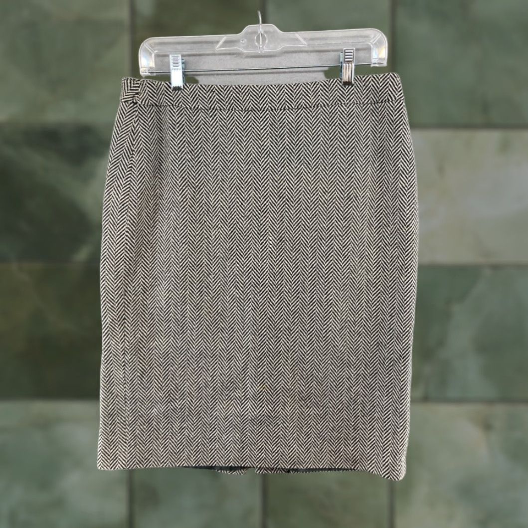 J.Crew VINTAGE J.CREW Womens Skirt Gray Herringbone Straight Pencil Knee Length Size 6 Size 28" / US 6 / IT 42 - 1 Thumbnail