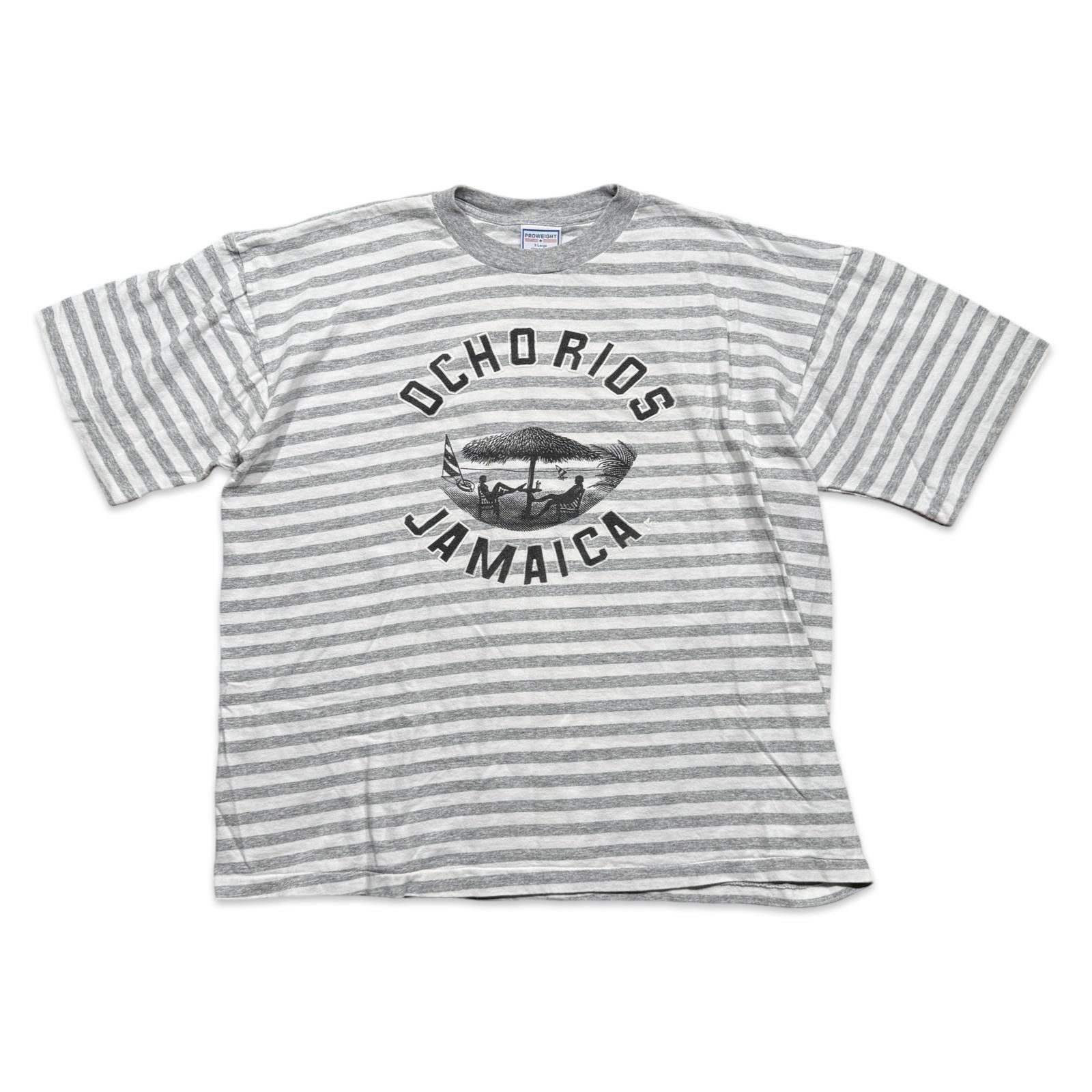 Designer Vintage Ochrios Jamaica Striped Beach Graphic Tee Size US XL / EU 56 / 4 - 1 Thumbnail