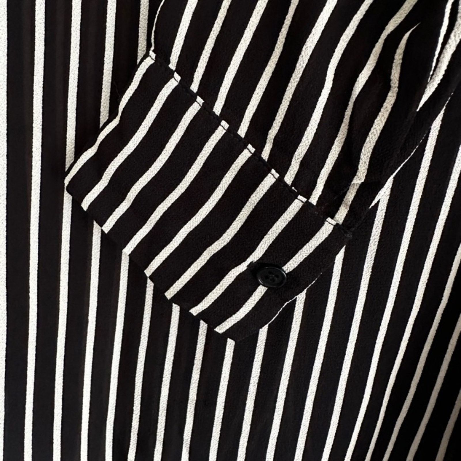 Reformation Reformation Arlington Sheer Striped Blouse Black White S Size S / US 4 / IT 40 - 13 Thumbnail
