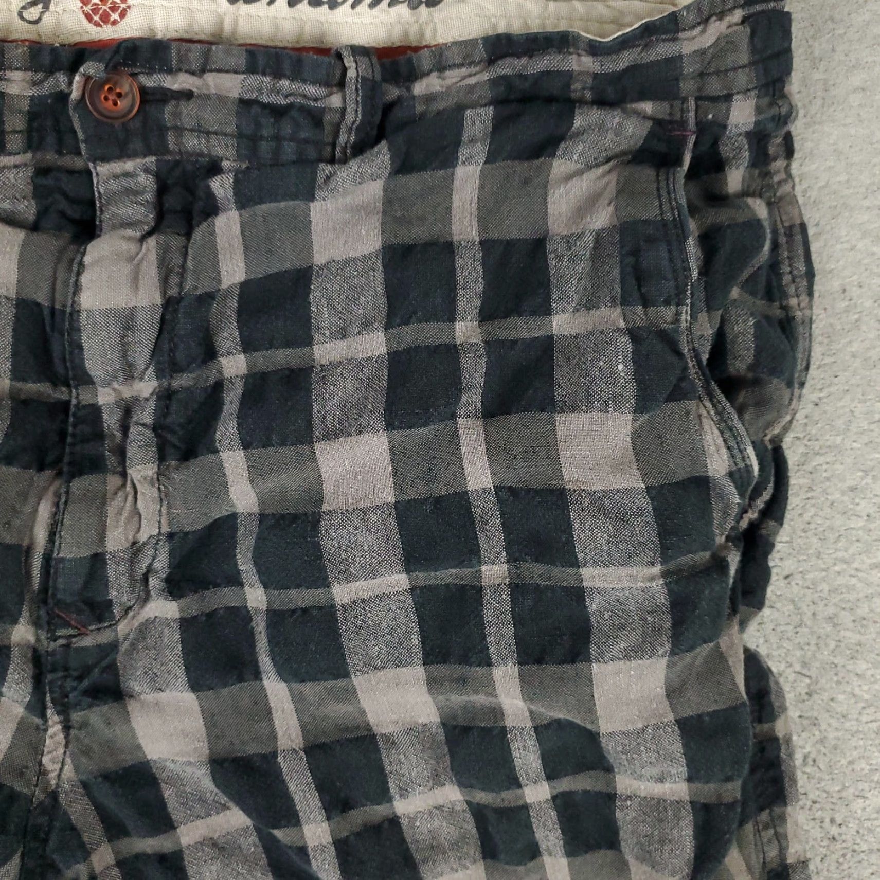 Tommy Bahama VINTAGE Tommy Bahama Shorts Mens Size 35 Flat Front Linen Casual Plaid Chino Size US 35 - 3 Thumbnail