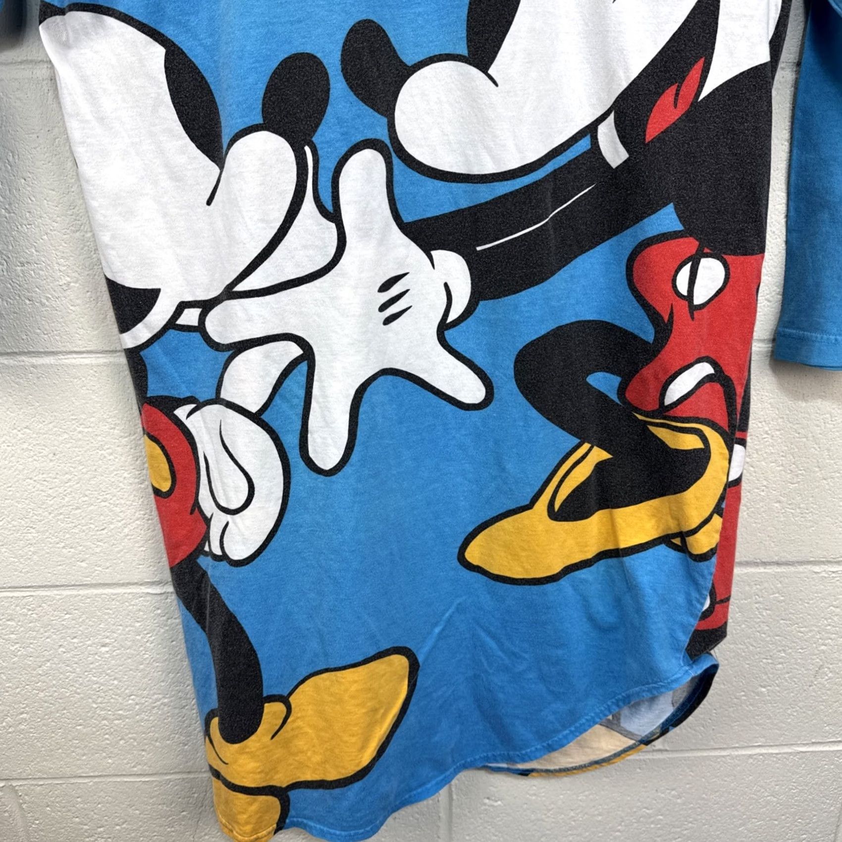 Disney VINTAGE Disney Sleep Shirt Night Gown Mickey Minnie Mouse 90s OS Blue White Print Womens Nightgown Size ONE SIZE - 7 Thumbnail