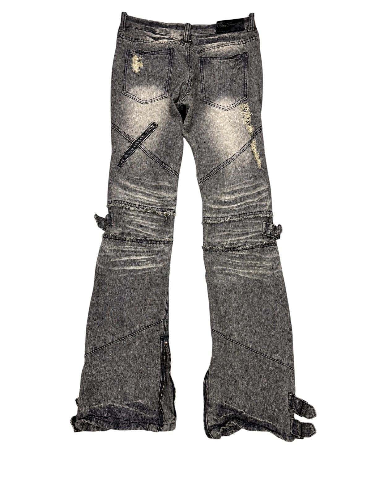 14th Addiction Black Baccara Flared Bondage Pants. S0258 Size US 29 - 2 Thumbnail