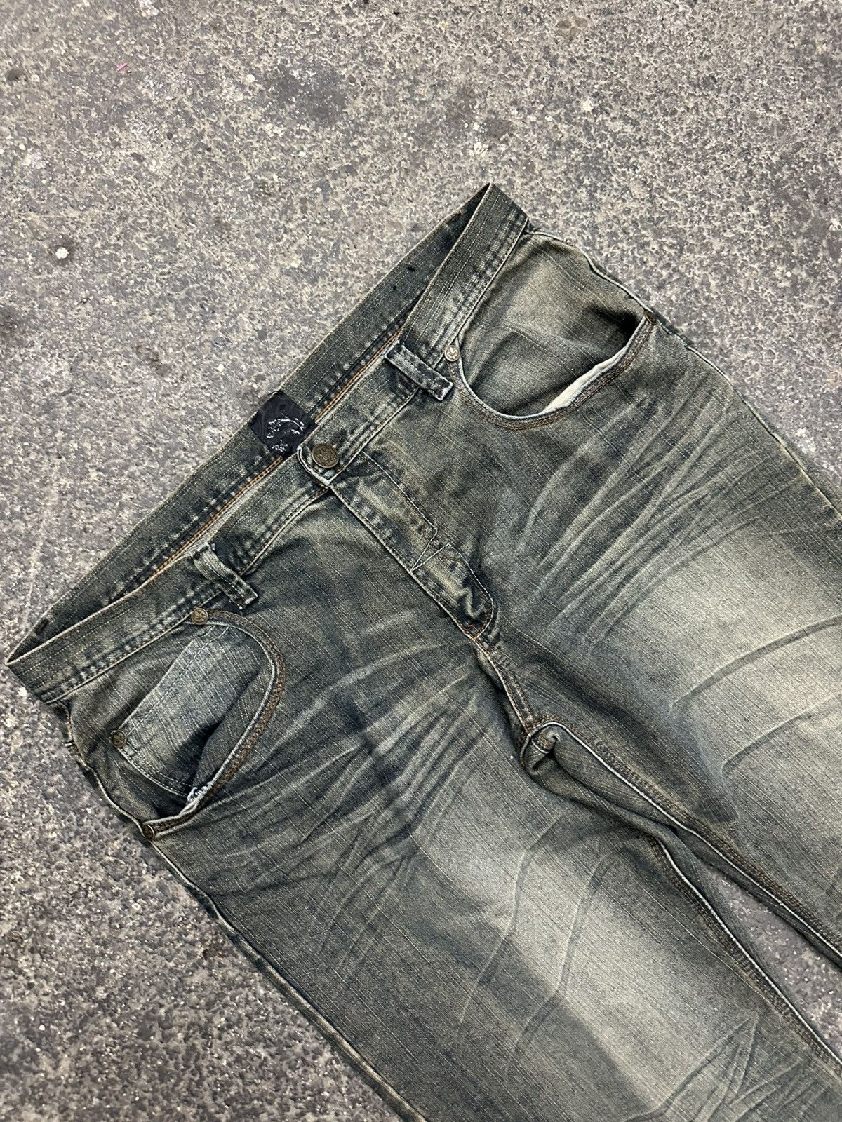 Designer Y2K raw blue flap pockets jeans Size US 38 / EU 54 - 9 Thumbnail